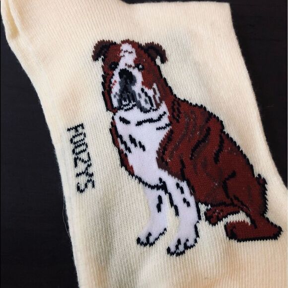 Foozy’s Bulldog “Beware of Dog” Adult Fun Socks - Picture 3 of 4